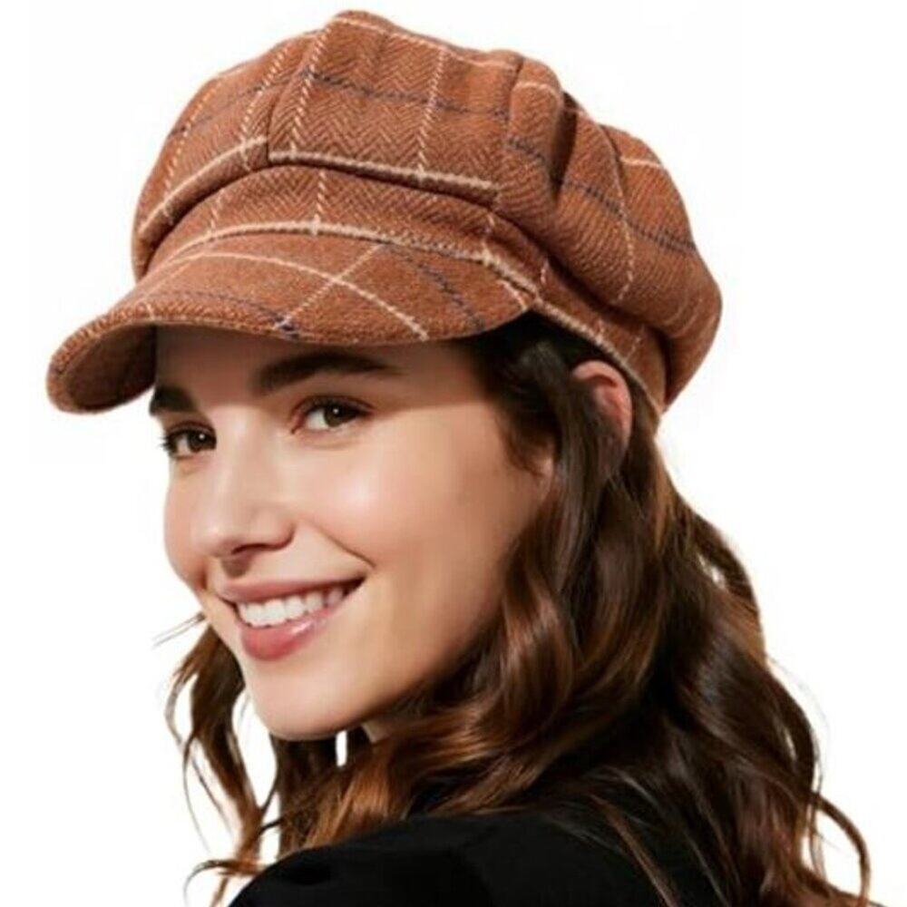 Newsboy Hats Classic Retro Beret Cap with Adjustable Drawstring, Baker Boy Hat